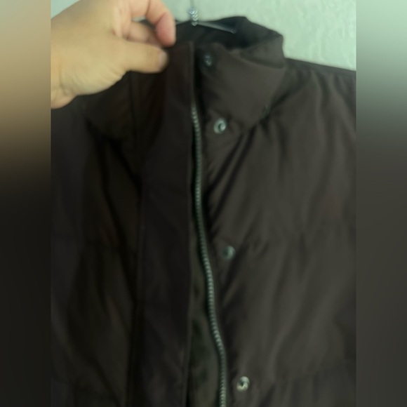 LL Bean Women M Long Goose Down Parka Brown Winter Cold Weather Jacket NO Hood - Picture 13 of 13